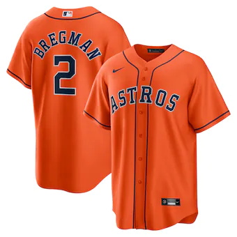 mens nike alex bregman orange houston astros alternate repl